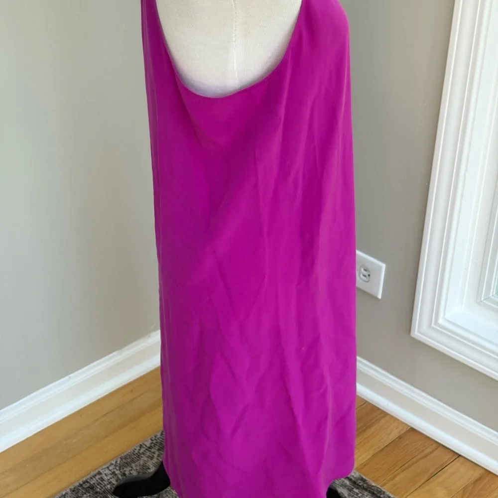 Eileen Fisher | Vibrant Hot Pink Silk Sleeveless Dress, sz S - Picture 2 of 6